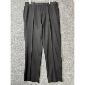 Brooks Brothers Dress Pants Men 37x32 1818 Madison Charcoal Gray 100% Wool Flat